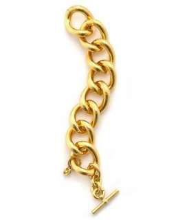 AUTH Michael Kors Gold Glam Chain Link Toggle Bracelet  