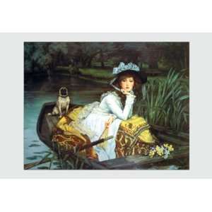  Young Woman Looking in a Boat 24X36 Canvas Giclee