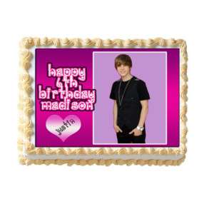 JUSTIN BIEBER Edible Personalized Cake Image Supply  