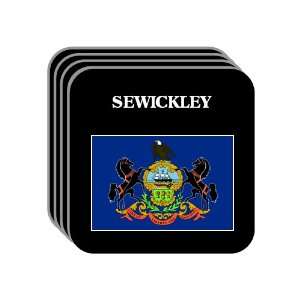  US State Flag   SEWICKLEY, Pennsylvania (PA) Set of 4 Mini 