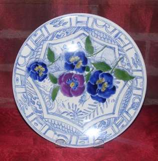   Pansies Dessert plate from Oiseau Bleu Hand Painted pattern from Gien