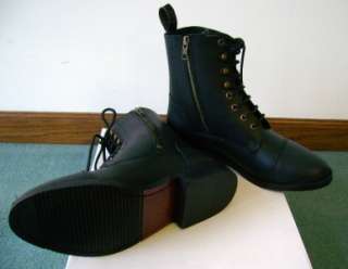 Paddock Boots Black Brown Laced Zipper Womens Sz 8.5  