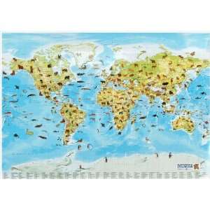   World Map The Animals of the World 48 x 38 inches Map of the World