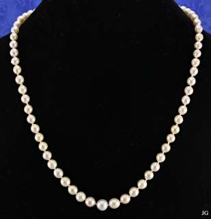 Genuine Pearl Beaded Necklace 14K Gold Filigree Clasp  