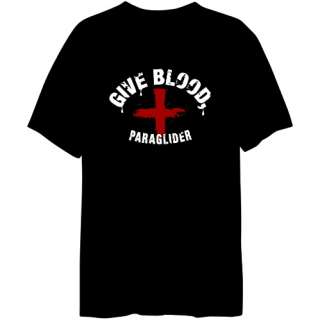 Give Blood Paraglider Sports Mens T Shirt Black  