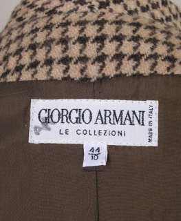 Giorgio Armani Tweed Jacket Brown Beige 10 Italy  