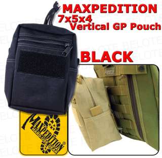 Maxpedition BLACK 7 x 5 x 4 Vertical GP Pouch 0241B  