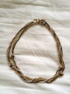 Ann Taylor LOFT Mixed Metal Knotted Chain Necklace 34  