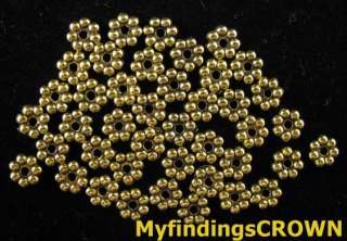 300 pcs Antiqued gold Daisy spacer beads FC613  