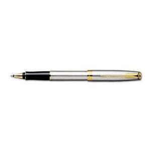  Sonnet Rollerball Pen, Stainless/Gold Barrel, Black Ink 