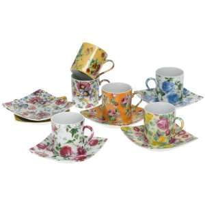  Yedi Houseware Classic Coffee and Tea Floral Espresso Cups 