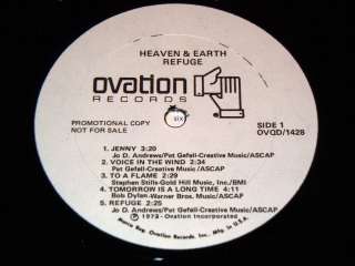 HEAVEN & EARTH Refuge LP RARE FEMME FOLK PSYCH ACID WLP DJ PROMO 