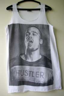 Brad Pitt HUSTLER Rock Movie Star Punk Tank T Shirt S  