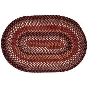   Indoor / Outdoor Rugs   Wine 4x6 Oval Braided Rug Furniture & Decor