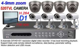   DVR SONY 520TVL CCD Camera Security System FREE 1000GB Hard Disk