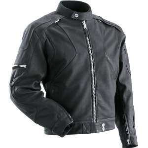    Z1R Marauder Mens Leather Motorcycle Jacket Black Automotive