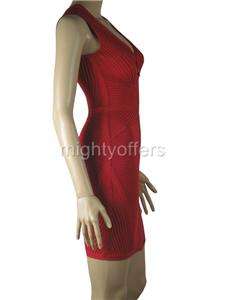 Red Zipper Party Bodycon Bandage Dress XXS XS S M L  