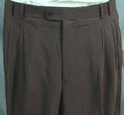 Zanella, Italy, brown wool pleat front pants, 36x29.5  