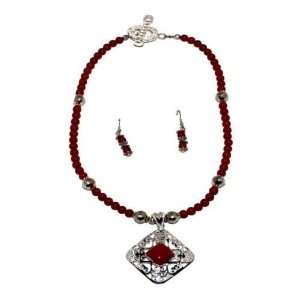  Round Red Coral Bead Necklace 19 Long Jewelry