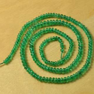 1mm 4mm Zambian EMERALD Smooth rondelle Bead 16.5  