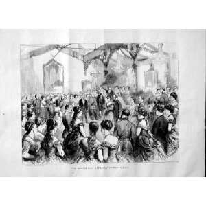  1870 HONOURABLE ARTILLERY COMPANYS BALL DANCING PRINT 