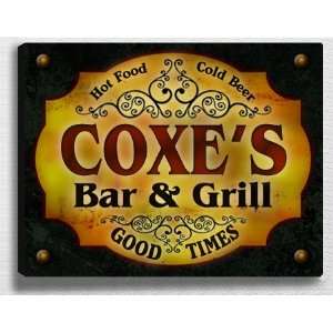  Coxes Bar & Grill 14 x 11 Collectible Stretched 