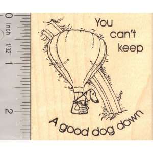  Good Dog in Hot Air Balloon Rubber Stamp Arts, Crafts 