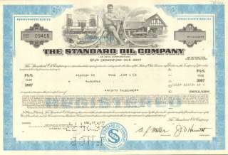 THE STANDARD OIL COMPANY  bond certificate stock share  