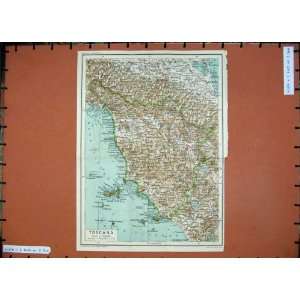  1935 Colour Map Toscana Bologna Firenze Livorno Siena 