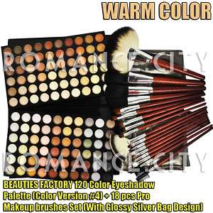 WARM 120 Color eyeshadow palette +18 Brushes (89D#283C)  