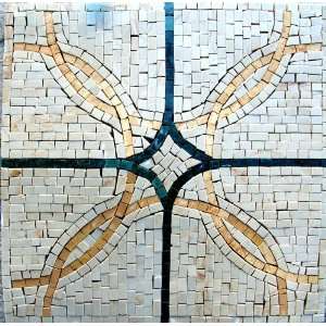    Marble Mosaic Pattern Art Tile Accent Piece Inse 
