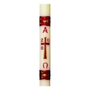  Paschal Candle, Style Gloria Burgundy 1 3/4 x 37
