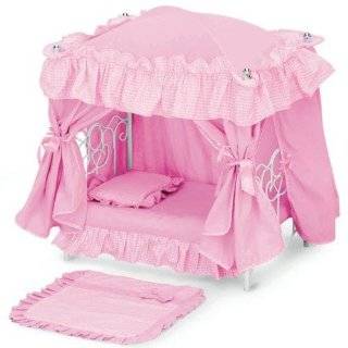 Toddler Girls Baby Doll Canopy Bed Bedroom Furniture Pretend Play for 