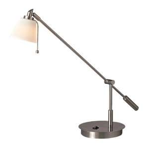   084 Table Lamp Brushed Nickel Etched opal Portables