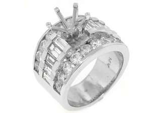 55 CARATS WOMENS DIAMOND ENGAGEMENT RING SEMI MOUNT BAGUETTE CUT 