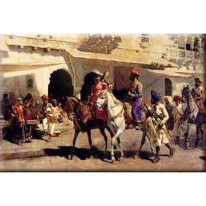   For The Hunt At Gwalior 16x11 Streched Canvas Art by Weeks, Edwin Lord