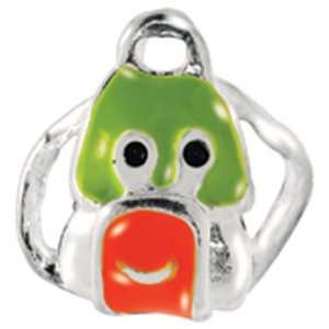  Avedon Kids Polished Sterling Silver Green And Red Enamel 