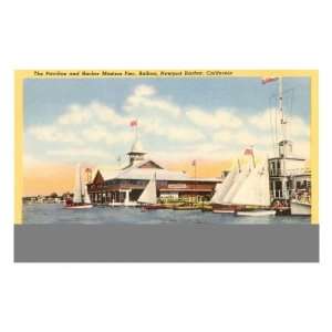  Pavilion and Pier, Balboa, California Premium Poster Print 