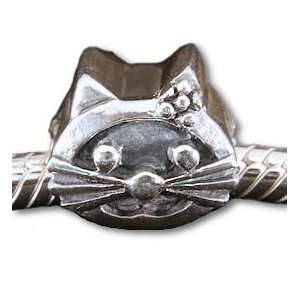 Authentic Biagi Cat W/ Flower Sterling Silver Charm Bead fits European 