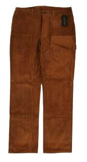   Lauren Black Label Suede Leather Cargo Pants 34 x 32 New $1495  