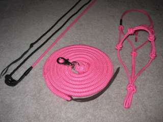 THIS IS A MATCHING 3 PIECE PINK HORSE TRAINING SET.   14FT. PINK LEAD 