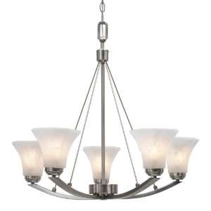 Golden Lighting 7158 5 PW Accurian PW Five Light Chandelier, Pewter 