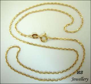  GOLD CABLE LINK CHAIN, 1.32mm WIDE, 16 INCHES ~ HS JEWELLERY ~  