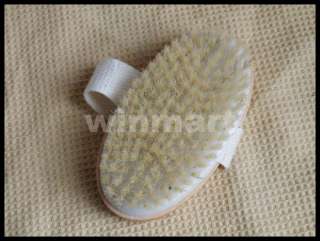 Natural Wooden Back Brush Spa Scrubber With Long Detachable Handle 