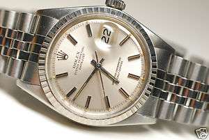 rolex datejust 1603 vintage stainless steel mens size good condition 