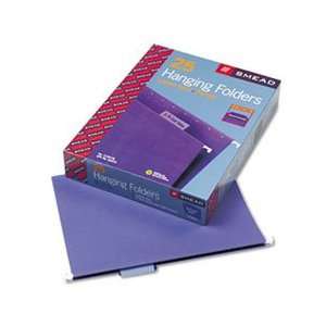 Hanging File Folders, 1/5 Tab, 11 Point Stock, Letter, Purple, 25/Box