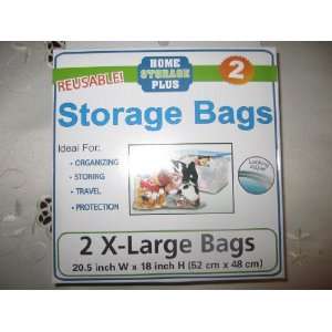  2 X  Large Reusable Storage Bags with Locking Zipper 