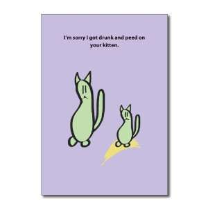 Funny Happy Birthday Card Peed On Cat Humor Greeting Really Good Card 