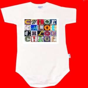  CHLOE Personalized Baby Onesie Bodysuit Using Sign Letters 