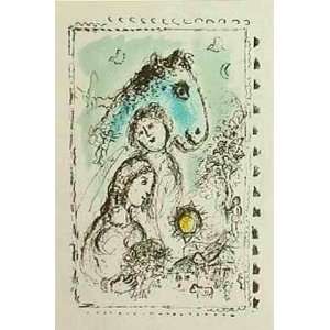  Cheval Bleu au Couple by Marc Chagall, 12x19